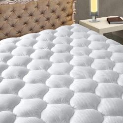 MATBEBY Twin Size Mattress Pad - Cooling Breathable Mattress Topper, Quilted Fitted Mattress Protector, Pillow Top Mattress Cover With 8-21" Deep Pock