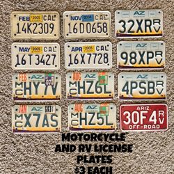 EXPIRED MOTORCYCLE/RV LICENSE PLATES 