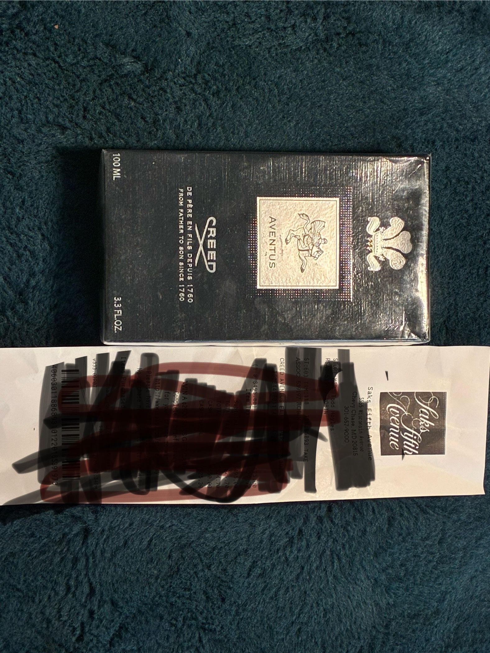 Creed Aventus Eau de Parfum 100ml / 3.3 oz - Brand New, Sealed With Receipt