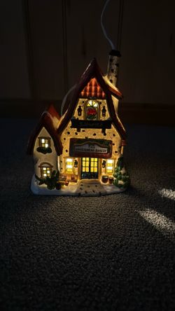 Lighted Christmas House: Santa’s Workbench Collection “ Town Series “ The Gingerbread Bakery”