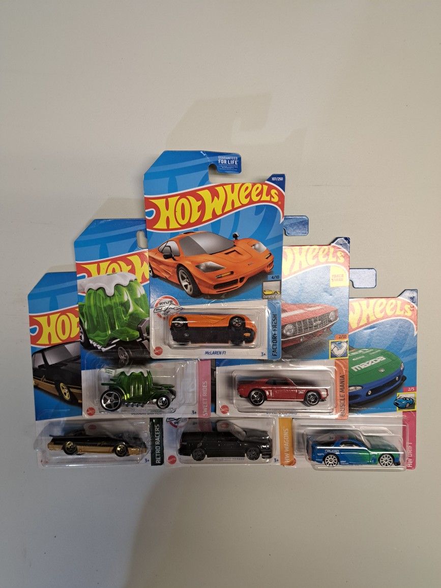 6 New Hotwheels 