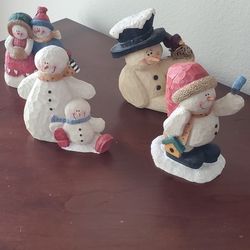 SNOWMEN FIGURINES  4 pieces