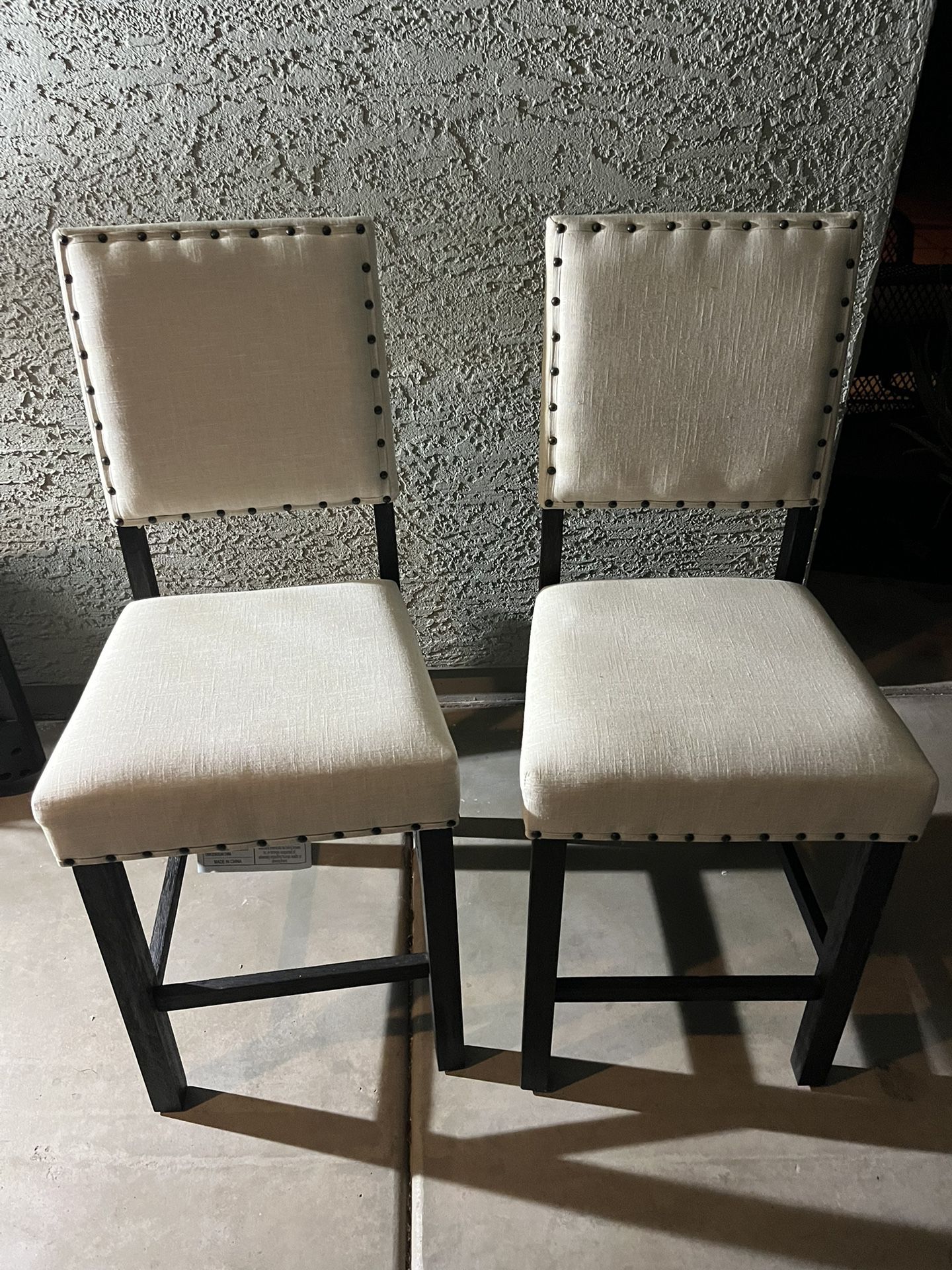 2-Rustic Wooden Counter Height Dining Chairs
