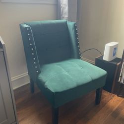 Upholstered Accent Chair + Ottoman with Storage