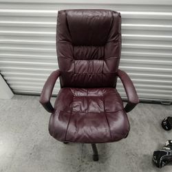 Burgundy Bonded Leather High Back Office Chair