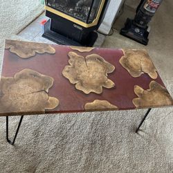Small Coffee Table- Resin With Old Growth Wood