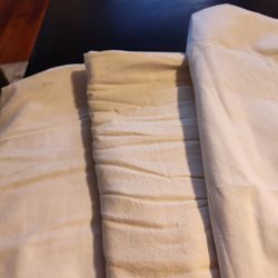 Set Of 3 Pieces of Cotton Cream Colored Fabric. All Slightly Different  Colors. Each Piece  1 Yard