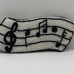 Fully Beaded Musical Notes On Change Purse