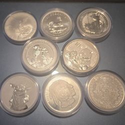 8 silver coins.. 1 ounce each..