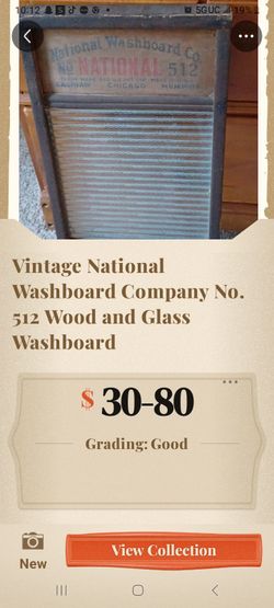 National Washboard Co. No. 512 Wood and Glass Washboard