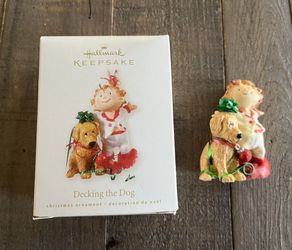 Hallmark Keepsake Christmas Ornament Decking the Dog 2008 Decorating the Dog NIB