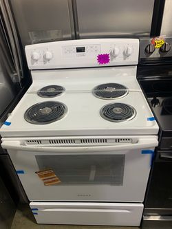 Amana White Electric Coil Range