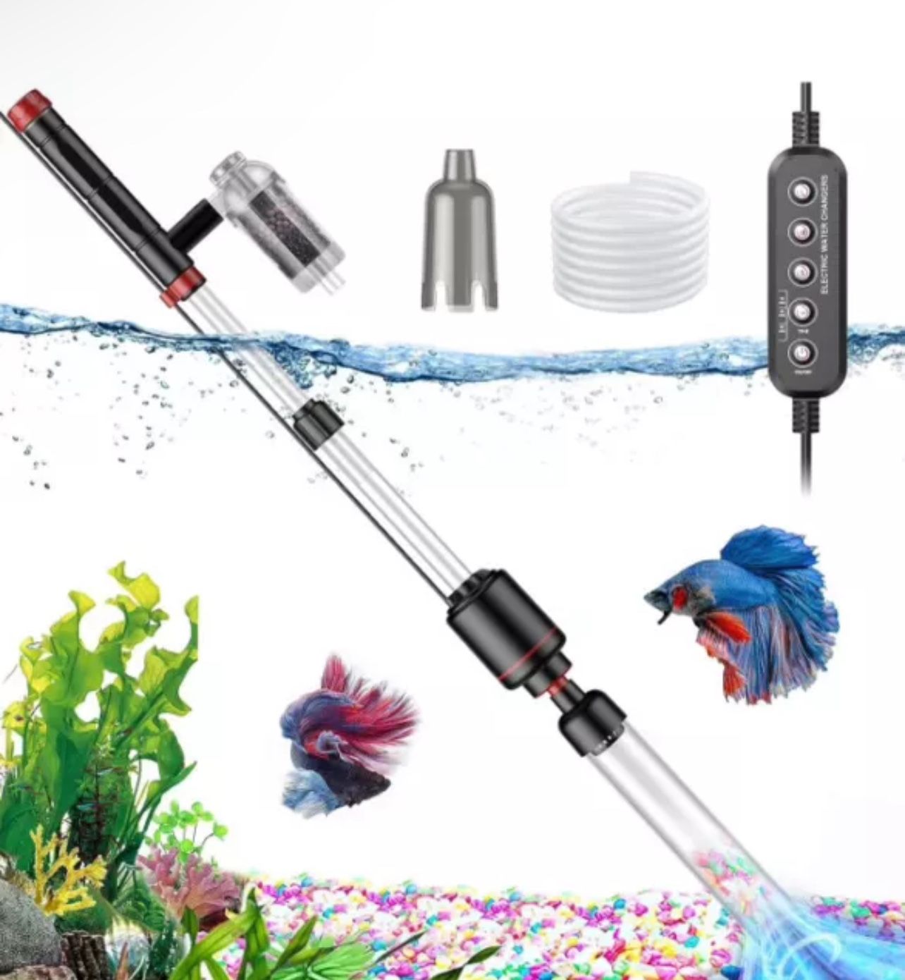 Suness Upgraded Electric Aquarium Gravel Cleaner 7 in One Multifunctional Tool