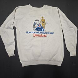 RARE Vintage Disneyland 1986 Star Tours Sweatshirt Size Adult XL Well Loved,