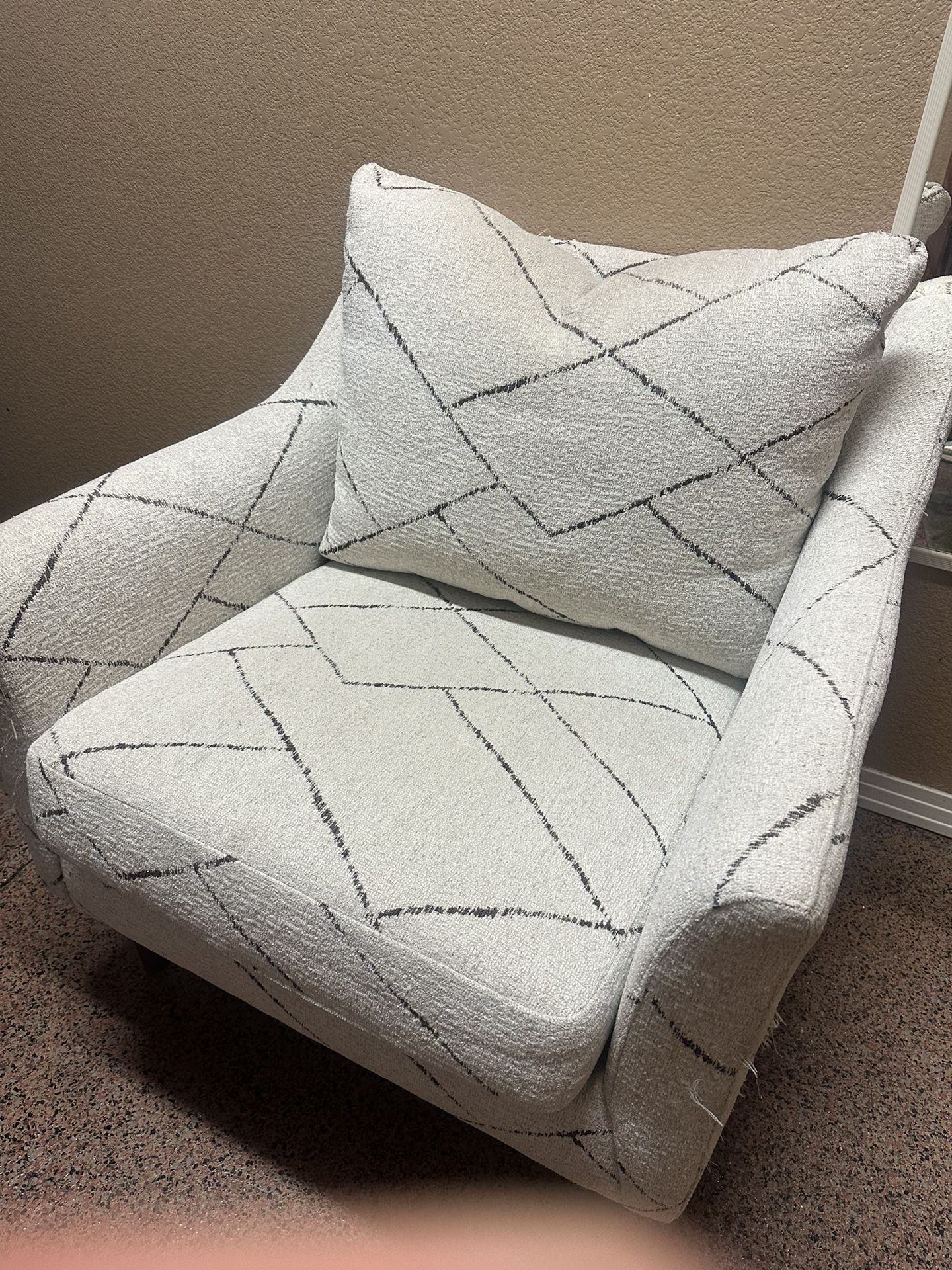Cream And Stripe Accent Chair