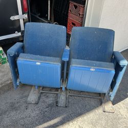 Vintage Double Theater Seats, Man Cave Movie Theater, Stadium Seats