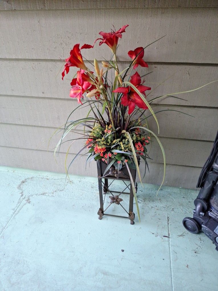 48 Inch Silk Flower Aragement With Stand