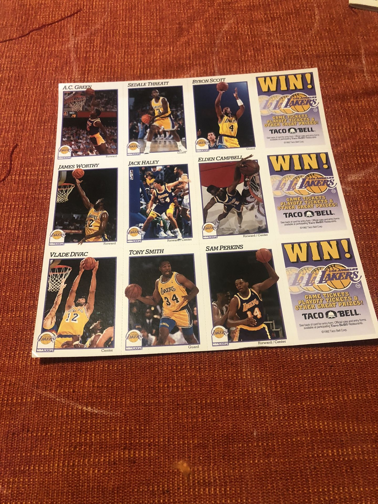 1992 Basketball Trading Cards Los Angeles Lakers la Lakers 