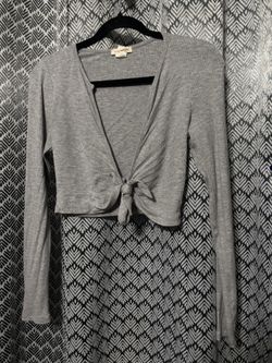 Grey Bow Crop Women