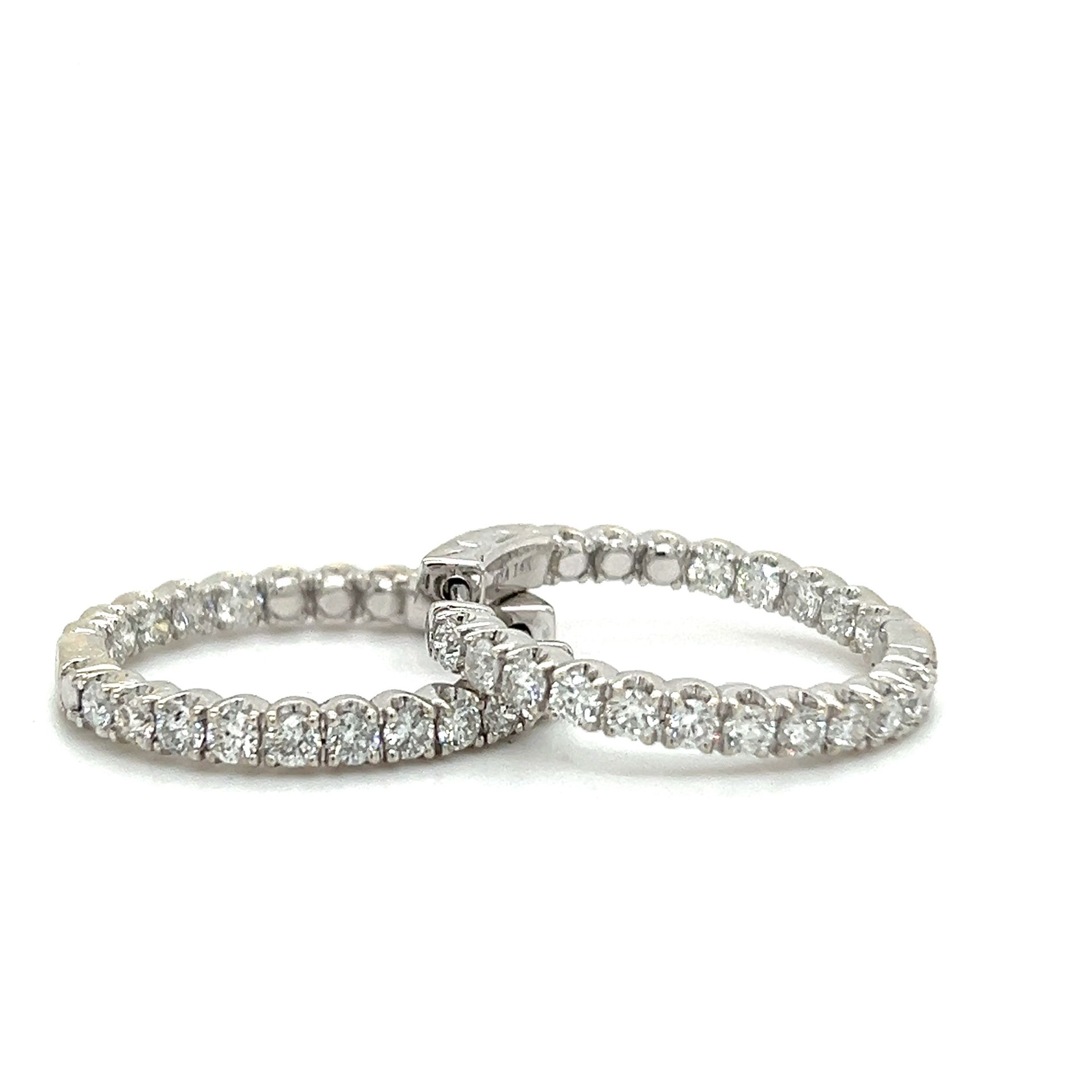 14kt White Gold Diamond Hanging Earring Diamonds Inside And Out 9.70grams 2 Ctw 171478 3