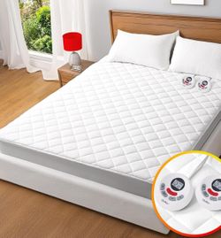 Heated Mattress Pad Queen Size,Dual Controller Electric Mattress Pad with Preheat Functions,Bed Warmer with 12 Heat Settings & 1-12 Hours Auto Shut Of