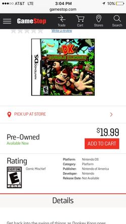 Donkey King Nintendo Ds like New