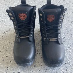 “MILWAUKEE LEATHER” Ladies Motorcycle/ Biker/ Work Boots. Size 7-1/2. Pre Owned.