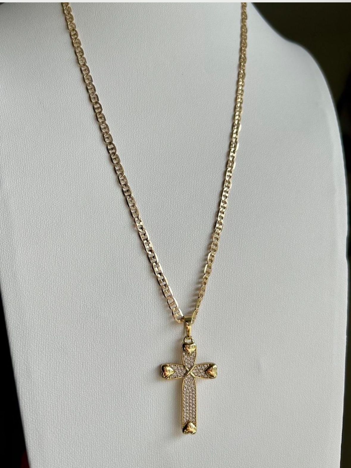 14k Gold Plated Chain With Cubic Zirconia Stones