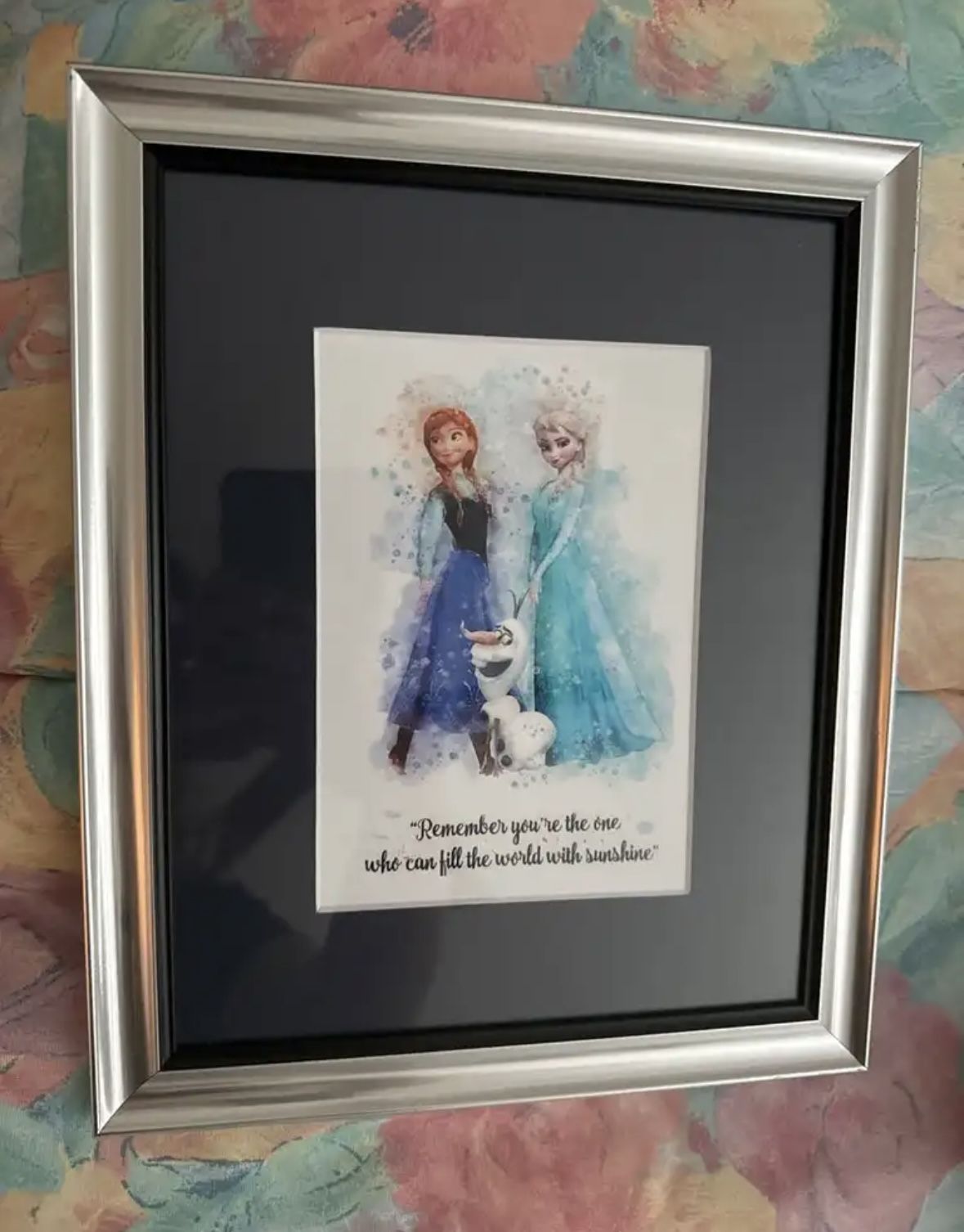 Framed Disney Frozen Artwork With Inspirational Quote