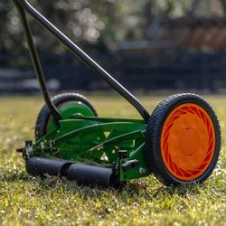 16" Manual Push Grass Trimmer Lawn Mower Nongas No Electric 