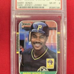 Barry Bonds 1987 Donruss Opening Day Johnny Ray Card #163 PSA 8 Near Mint Error Card