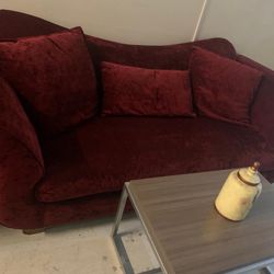 Red Velvet Couch 