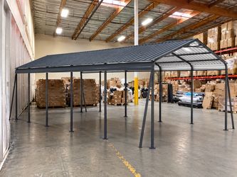 New 13’x27’ Heavy Duty Galvanized Steel Outdoor Metal Carport Shelter Tent Car Port Kit