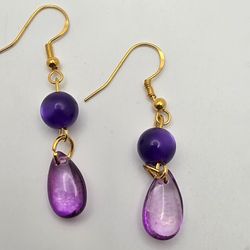 Purple Teardrop Earrings