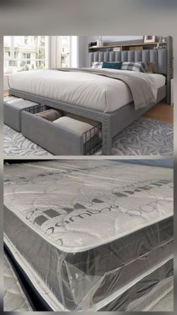 ⚡️FLASH SALE!⚡️Brand new king size bedframe and mattress