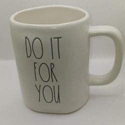 Rae Dunn Artisan Collection by Magenta "Do It For You" Mug, white with black letters