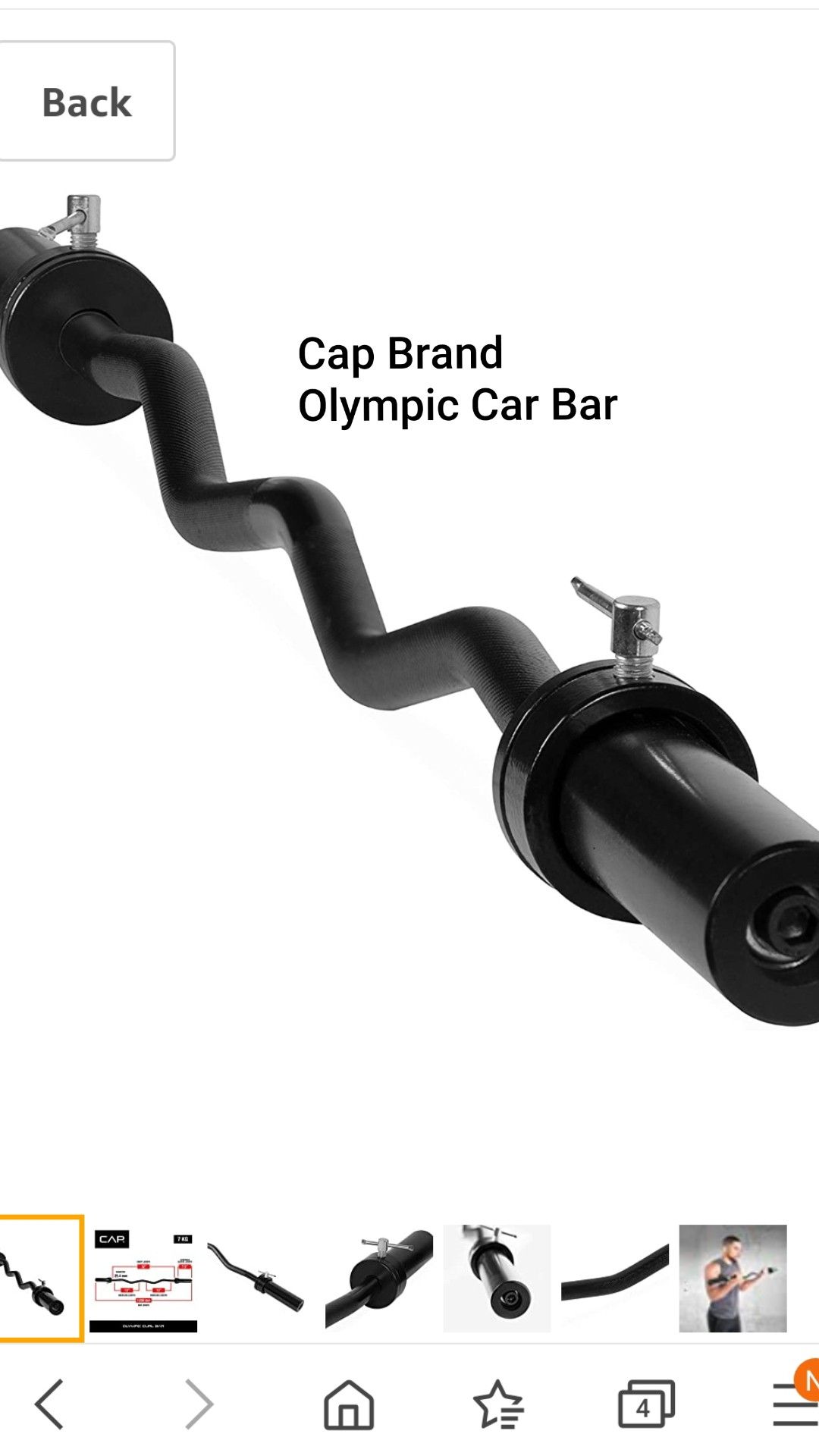 Olympic Curl Weight Bar with Collars(Cap Brand)