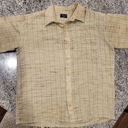 🟤 Peter Plus Men’s Textured Short-Sleeve Button-Up Shirt