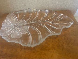 Mikasa “Frosted Hibiscus” Heavy Crystal Serving Platter