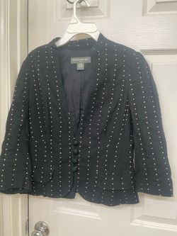 Banana Republic Navy Polka Dot Blazer