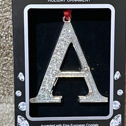 Harvey Lewis Christmas Tree Holiday Monogram Ornament Letter A SWAROVSKI Crystal
