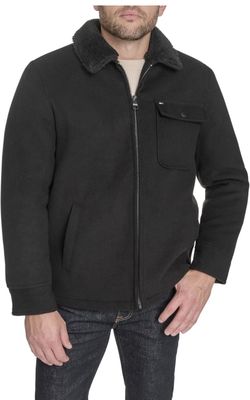 Tommy Hilfiger mens Wool Blend Jacket With Sherpa Collar