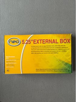 Brand New Neo 5.25” external enclosure for optical or hard drives