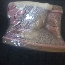 Pink Glitter Baby Boots