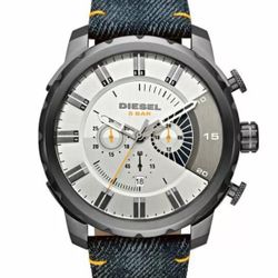 DIESEL Chronograph Date Quartz  Men's denim strap Water Resistant Watch
