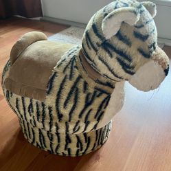 Tiger Sit Stool Child Kid Cloth Suede