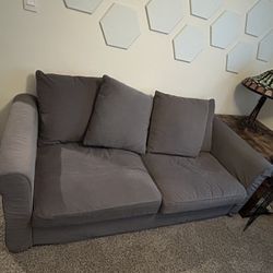 Grey ikea sleeper Sofa With Cushions Pullout Bed