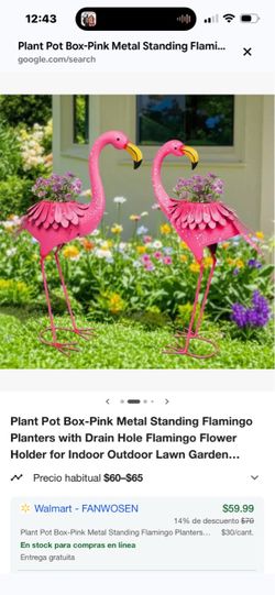 Plant pot box flamingos