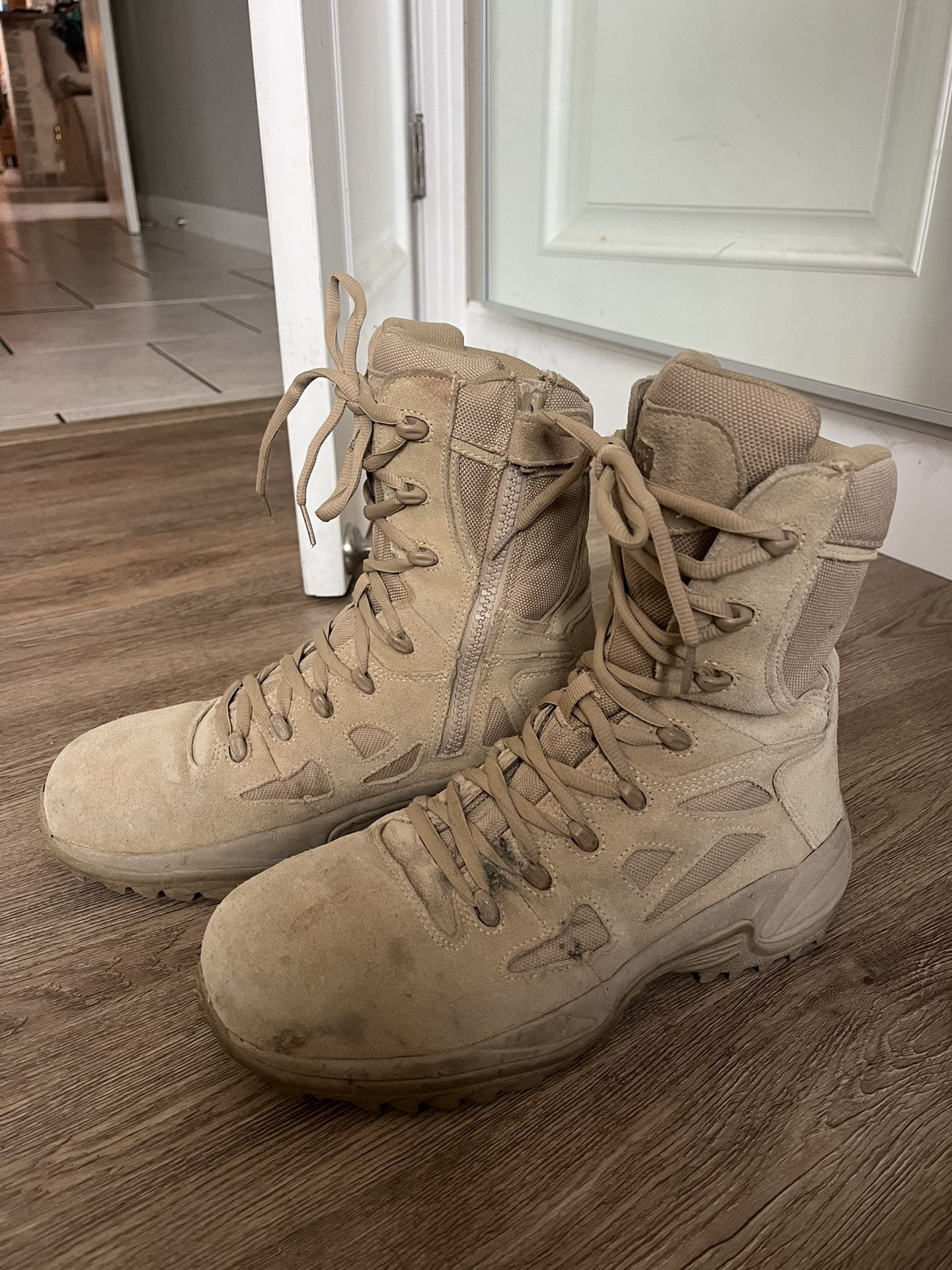 RAPID RESPONSE RB - RB8894 Men's 8" Stealth Boot with Side Zipper - Desert Tan - Men’s Size 10.5