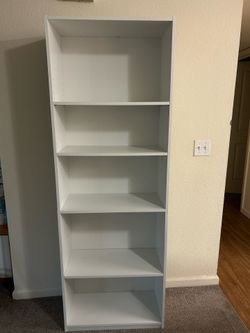 white bookcase